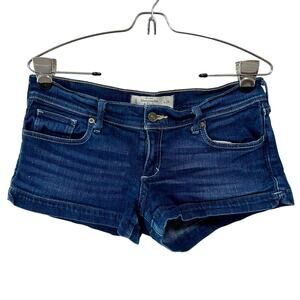 Abercrombie & Fitch Y2K Micro Mini Denim Shorts Low Rise Size 6 W28 Festival
